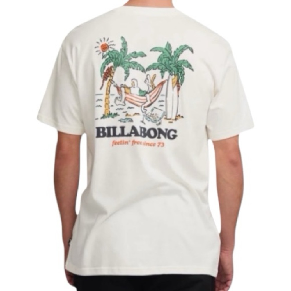 Billabong Tee Small Off-White Ring Spun Cotton Garment Washed BNWT